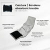 Couche lavable chien : 1 ceinture absorbante lavable pour mâle (fuite urinaire animaux) – Image 2