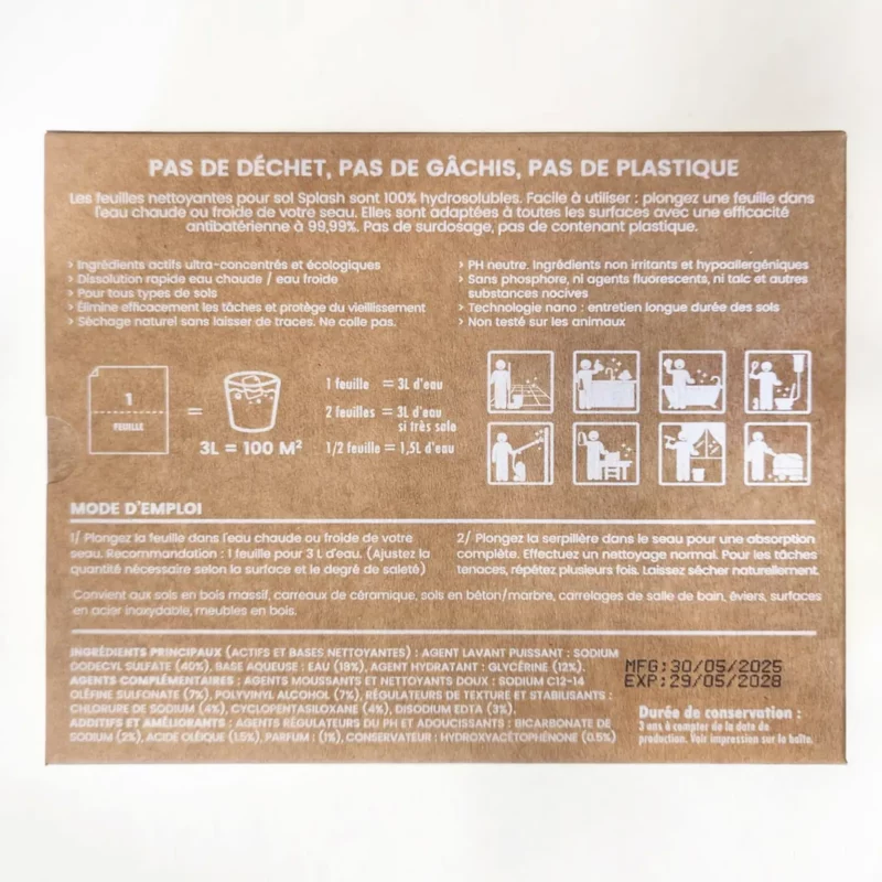 Nettoyant sol en feuilles Splash - 30 feuilles (30 à 60 lavages) – Image 7